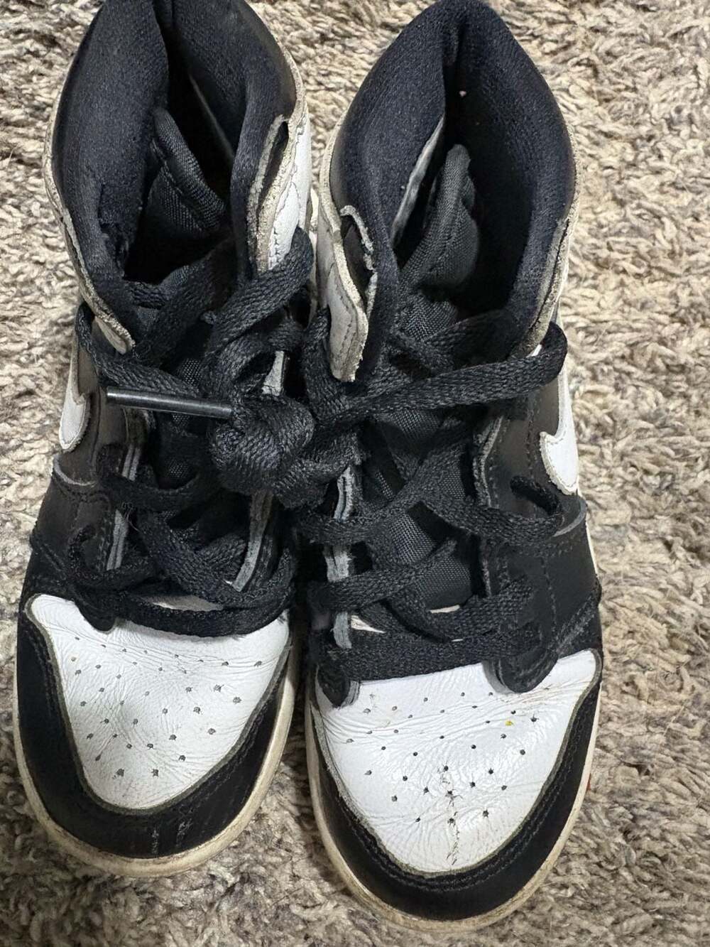 Jordan 1 Mid Panda Black White Toddler Size 10C - Picture 2 of 5